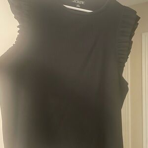 Jcrew vintage ruffle sleeved, ribbed tank top/shirt .